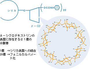 フェニルカルバメート化β-シクロデキストリンでしっかり保持・分割